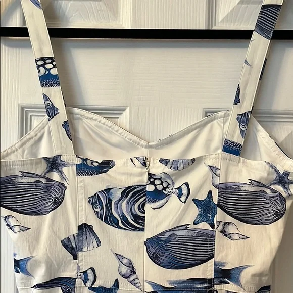 Avec Les Filles Blue A-Line Sundress With Strap Sz 8 - Picture 5 of 6